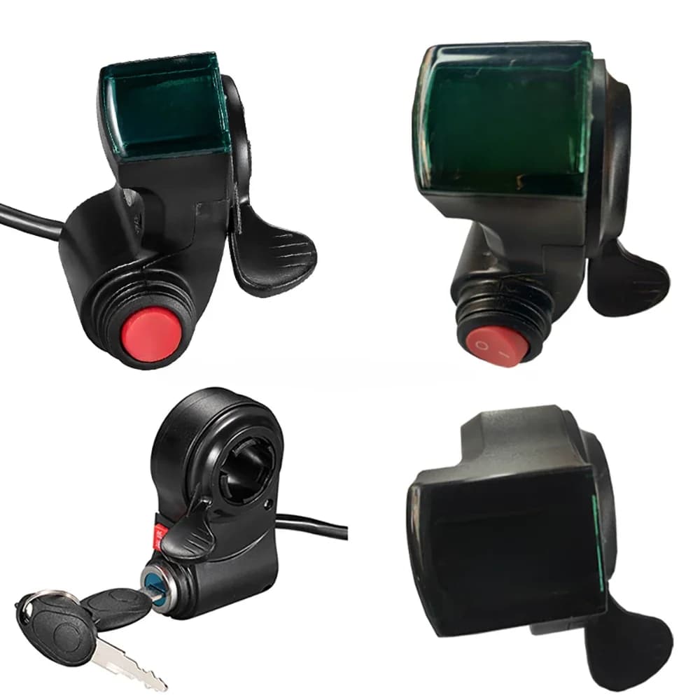 E-Bike Thumb Throttle Met LCD Digitale Batterijspanning Display 12 V-72 V Schakelaar Elektrische Scooter Vinger Throttle Multifunctioneel