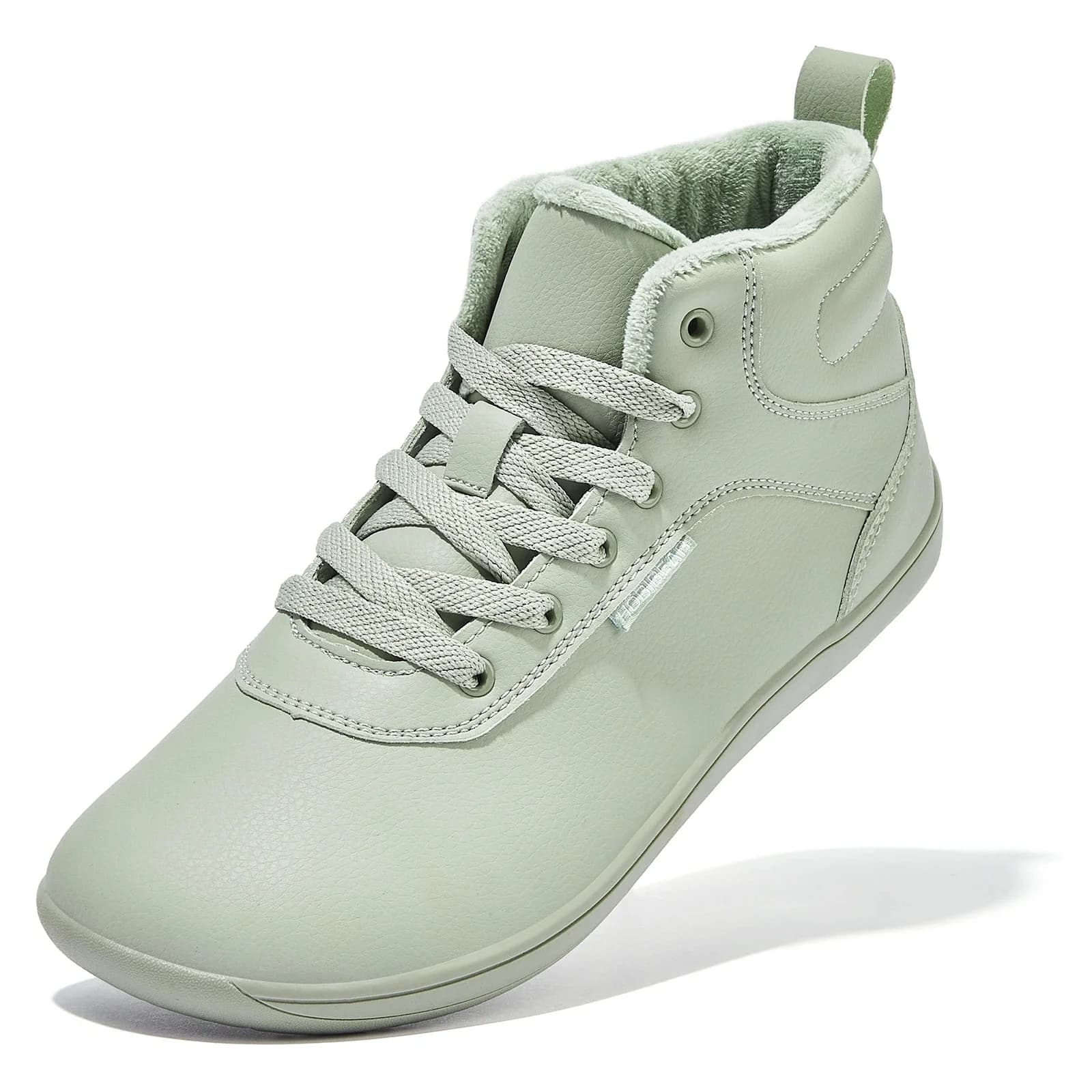 HOBIBEAR Unisex Winter Barefoot Schoenen Dames Heren Brede Teen Box Nepbont Gevoerde Enkel Sneakers Kunstleer Veterschoenen