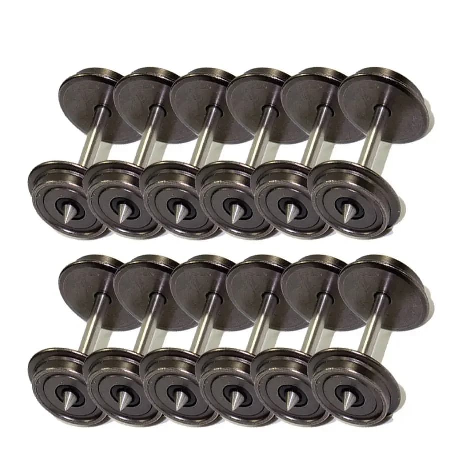 Evemodel 12 stks HO Schaal 1:87 36 "Metalen Wielen voor Modeltreinen DC Wielset C8724