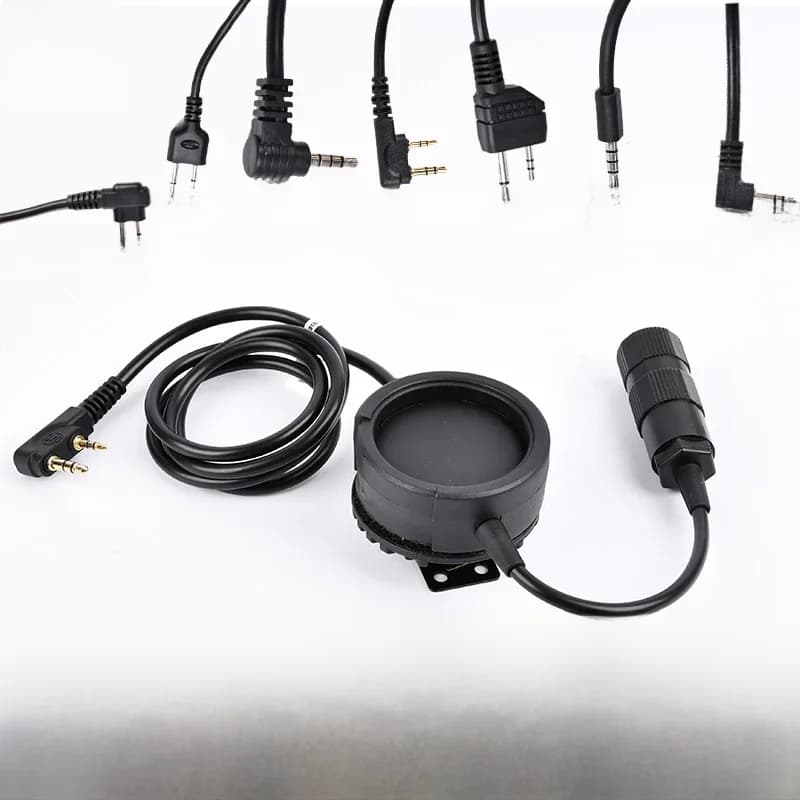 Wadsn Militaire Tactische Headset Ptt Plug Gat Hoofdtelefoon Metalen Clip Grote Push-To-Talk Knop Ptt WZ138