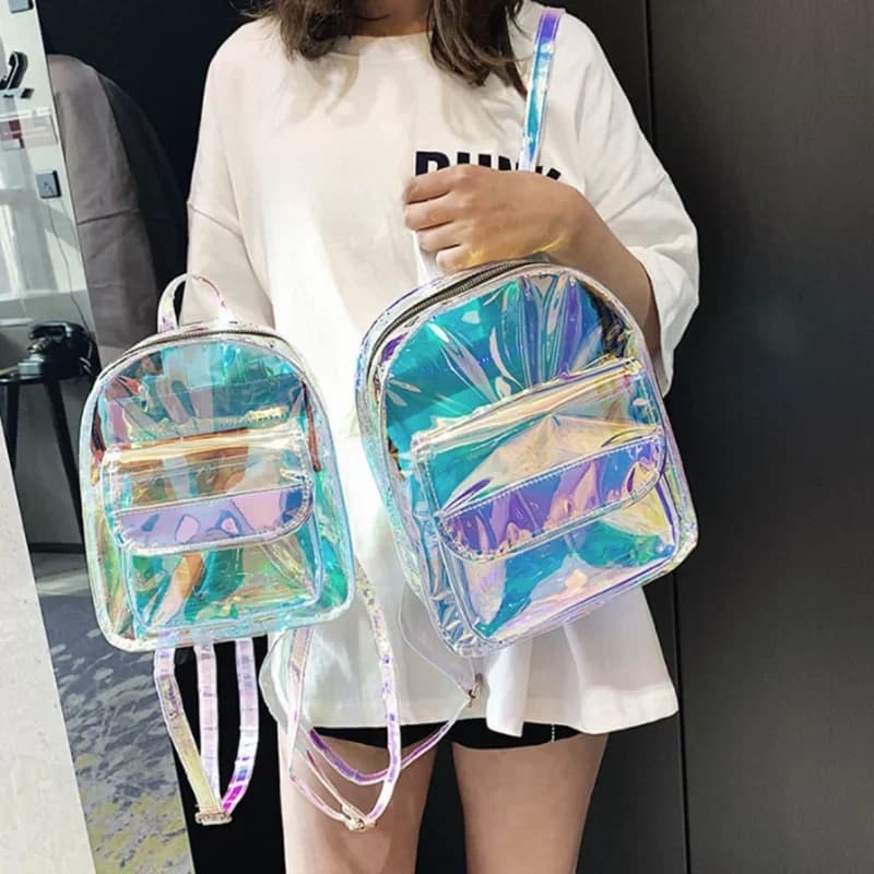 Pvc Transparant Clear Vrouwen Rugzak Ita Tas Harajuku Schooltas Voor Tiener Meisjes Rugzak Kawaii Rugzak Holografische Rugzak