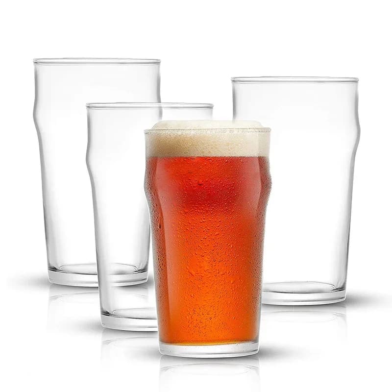 570Ml Bier Glazen Set Van 4 (Vier) 1.2 Pint Glas Capaciteit In Een Traditionele Pub Drinkglazen Ontwerp. Oversized Bier Bril