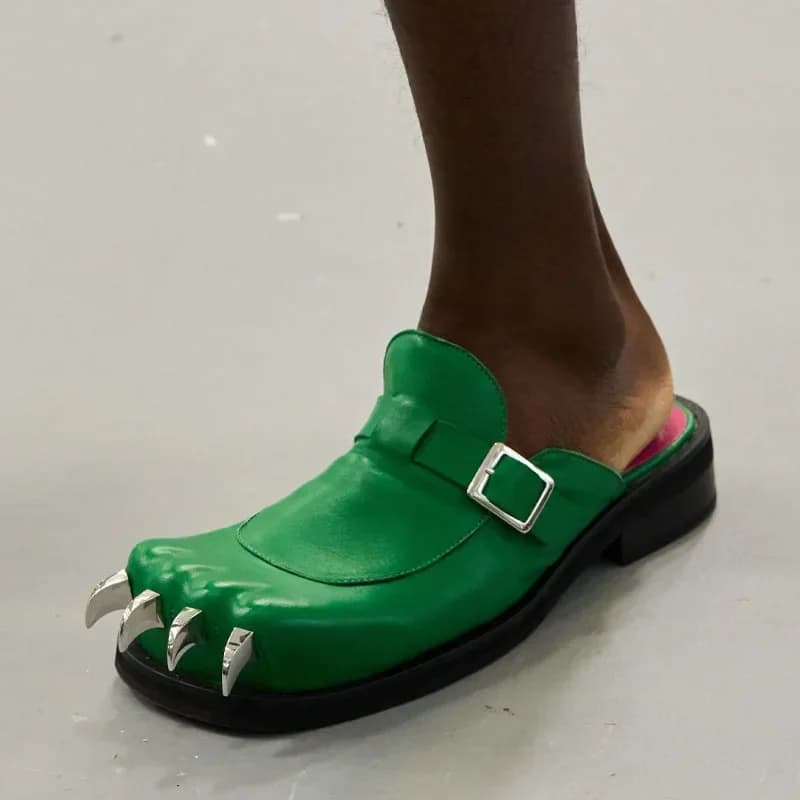Catwalk Look Half Hoofd Pantoffelband Nieuwe Herenschoenen Paw Design Modieuze Echt Lederen Comfort Casual Heren Schoenen Loafers