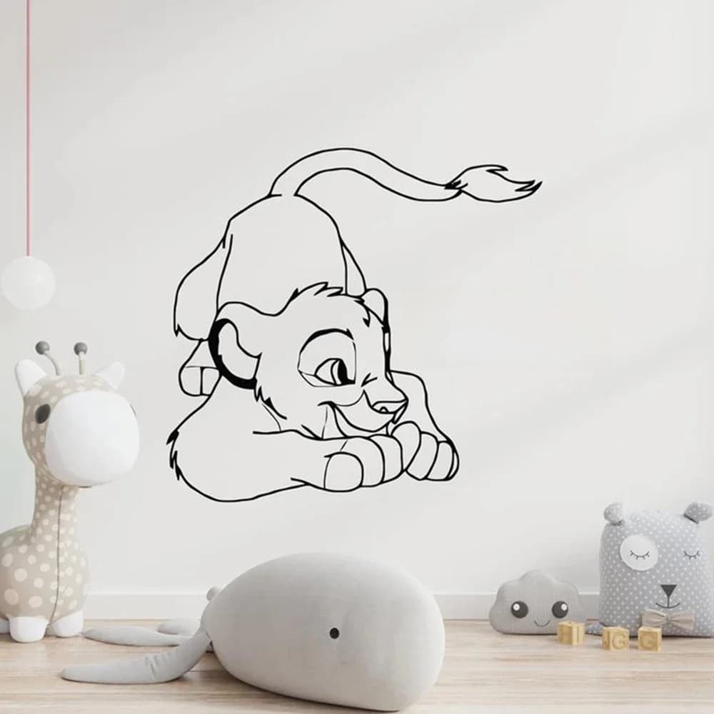 Leeuw muur sticker kinderen jongens naam gepersonaliseerde naam muur sticker leeuw sticker voor kinderkamer jongens slaapkamer decoratie