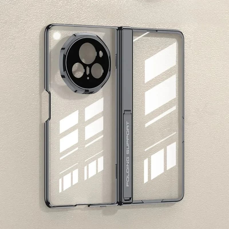 Magnetische scharnierstandaard Plating Clear Case voor Honor Magic v3 Buitenscherm Glas Beschermende houder Cover voor Honor Magic v3 Case