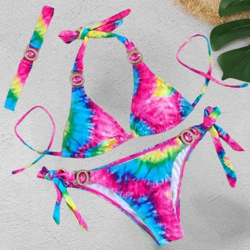 Zomer Sexy Bikini Badpakken Met Steentjes Damesbadkleding Dames Push Up Bikini Strandzwemkleding Badpakken Zwembadbader