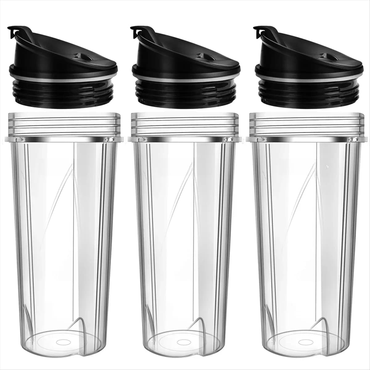 Blender Vervangende Onderdelen Voor Ninja, 3 Pack 16Oz Ninja Blender Cups Vervanging Met To-Go Deksels Voor Nutri Ninja Qb3001ss