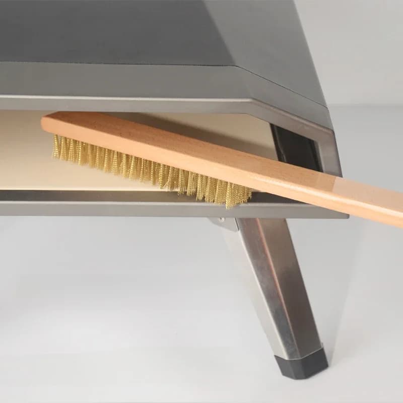 SHANGPEIXUAN Pizzaoven Koperen Borstel Houten Handvat Borstelharen Messing Grill Reinigingsborstel Kleine Borstel voor Roccbox Onni Koda Ovenreiniger