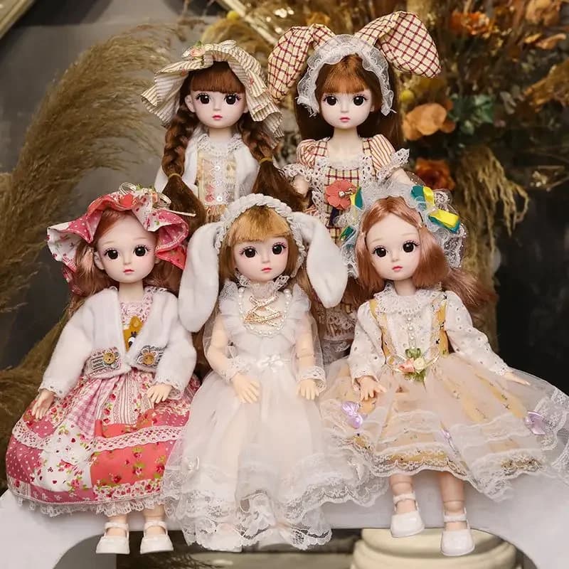 Volledige Set 1/6 Bjd Poppen 30Cm Anime Kawaii Pop 23 Gezamenlijke Beweegbare Lichaam Met Rok Hoed Hoofdtooi Meisjes Cadeau Dress Up Diy Speelgoed