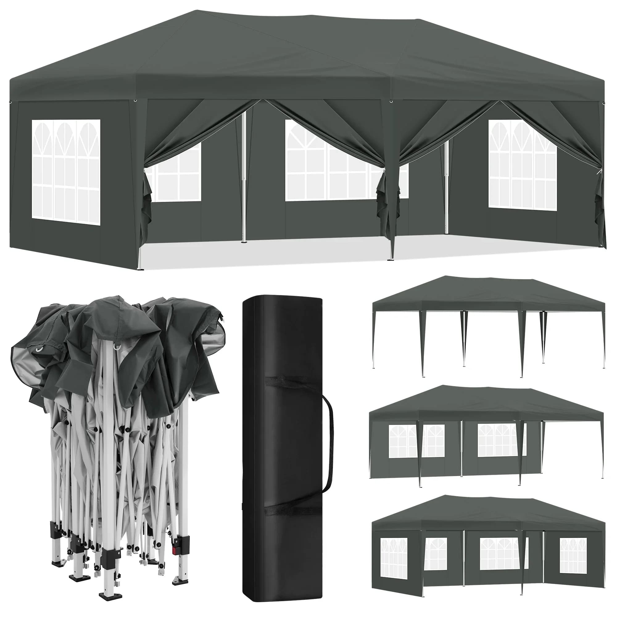 Pop-up opvouwbaar tuinhuisje Tuinpaviljoen Marquee Pergola Waterdicht Winddicht UV-bescherming feesttent voor tuin Camping Strand BBQ