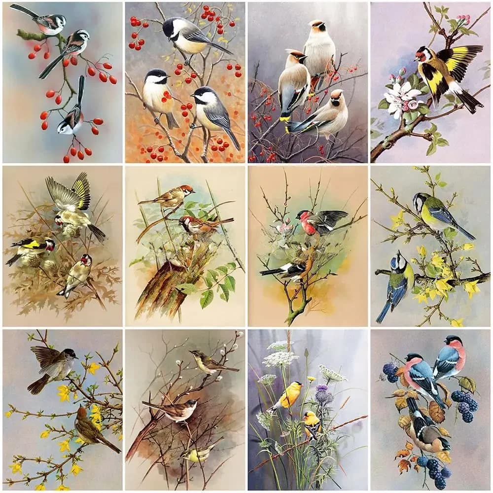 AB Boren Diamant Schilderij Vogel Volledige Boor Vierkante Diamanten Borduren Boom Foto Strass Mozaïek Bloem 5D DIY Art Home Decor