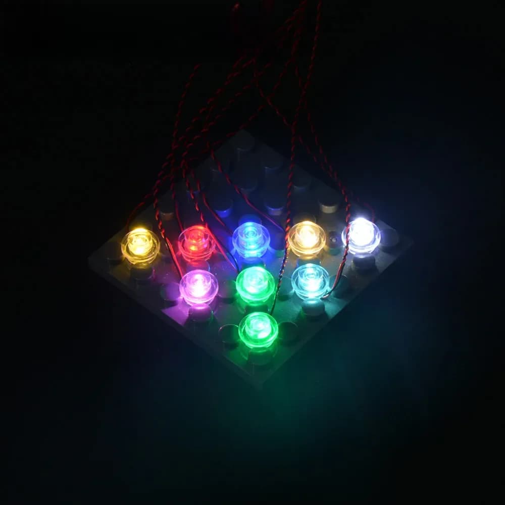 EASYLITE 10 stks Led Bit Licht Voor Bouwstenen Model Met 0.8mm Plug DIY Aangepaste Uw Eigen Licht terminal Kabelboom