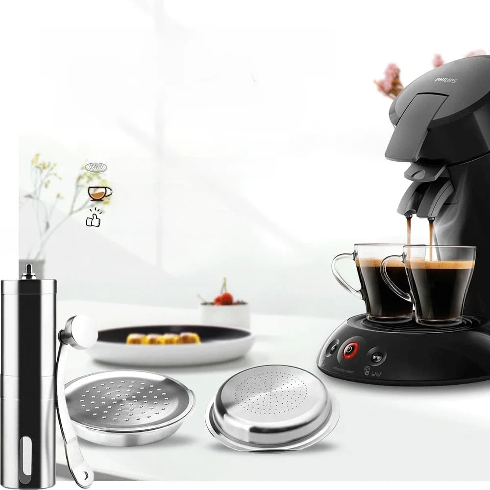 Icafilas Herbruikbare Koffie Capusle Voor Senseo Maker Rvs Hervulbare Reutilizable Koffie Filters Pod Met Molen