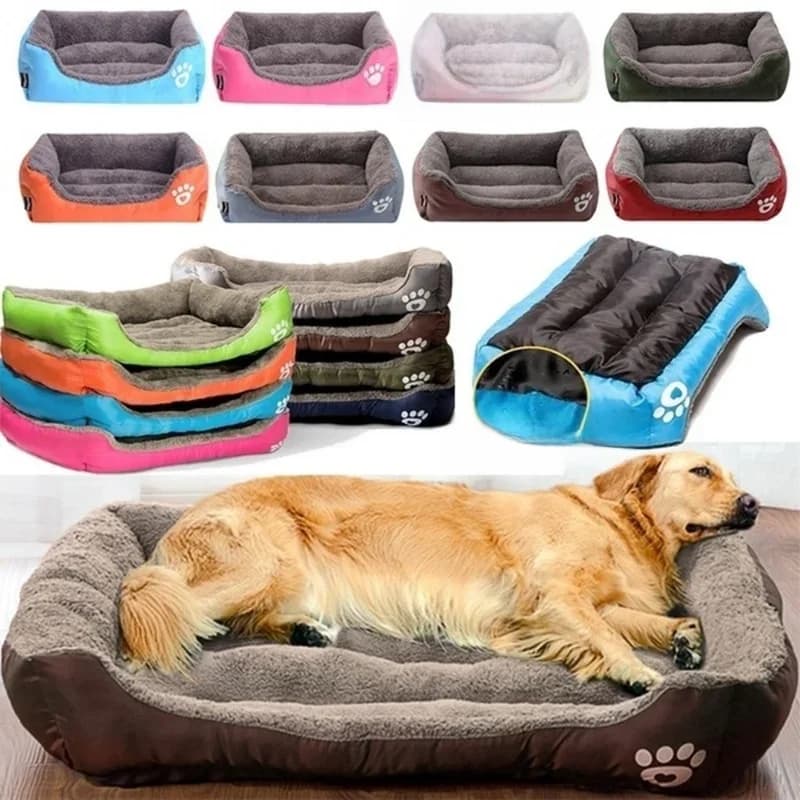 (S-3XL) Groot huisdier Kat Hondenbed 8 Kleuren Warm Gezellig Hondenhuis Zacht Fleece Nest Hondenmanden Huismat Herfst Winter Waterdichte kennel