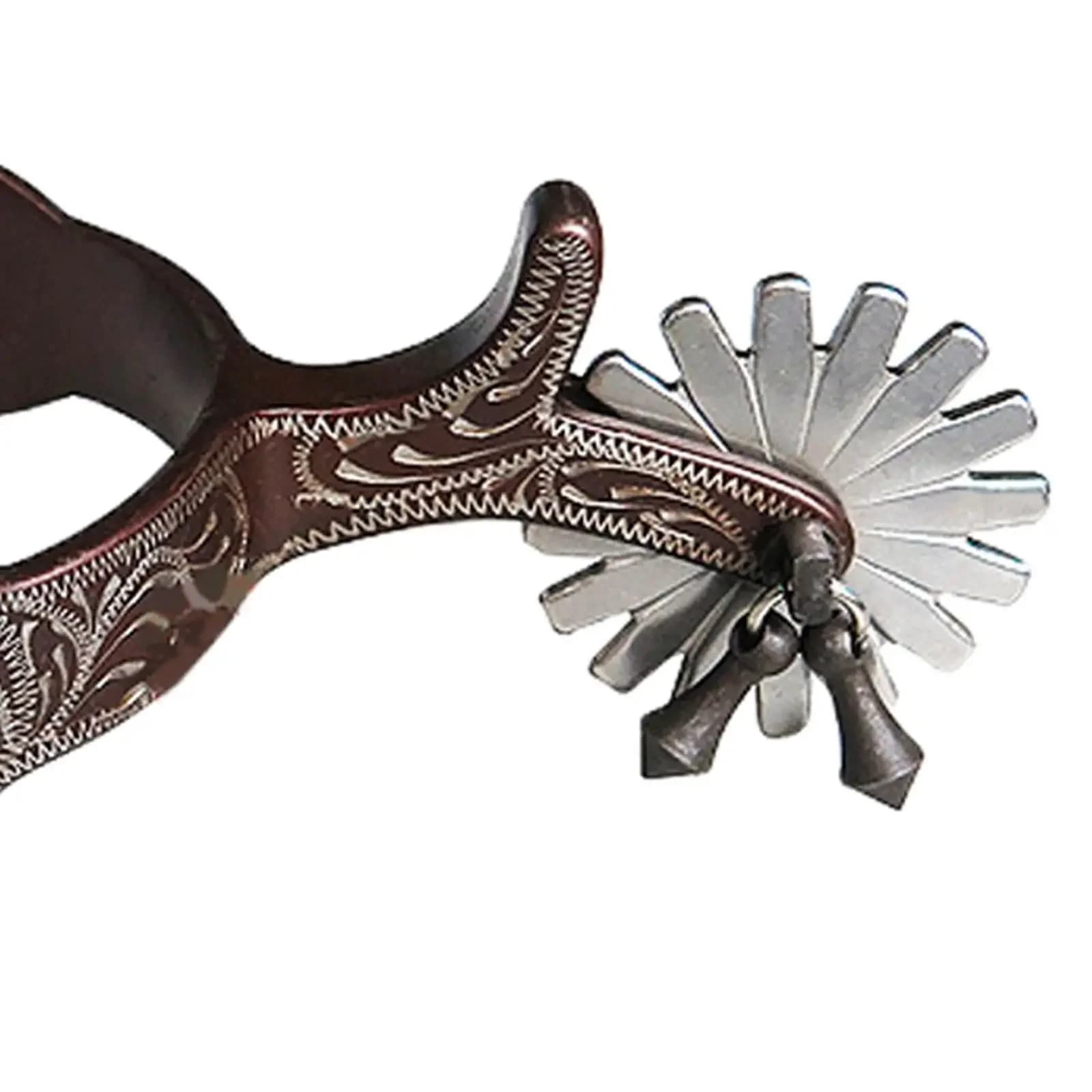 2x Paard Sporen Anti Roest Westerse Stijl Uitloper Voor Concurrentie Apparatuur Bruin