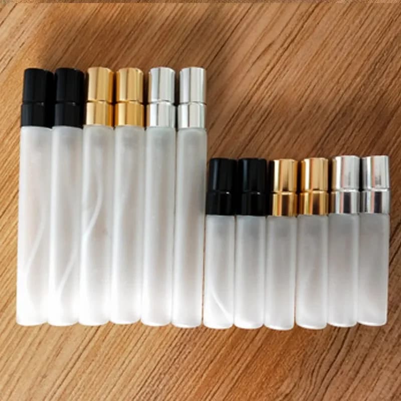 100 Stks/partij Grond Glas Parfum Spray Aparte Fles Met Aluminium Verstuiver Lege Cosmetische Containers Voor Reizen
