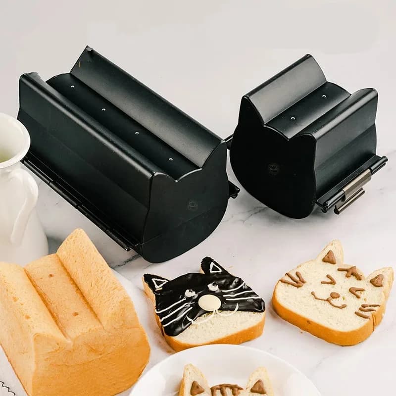 Kat Toast Mold Non-stick Kat Hoofd Geschikt Voor Ongeveer 280/600G Deeg Schimmel Bakken Leuke Kat vorm Toast Doos Dessert Maken Tool