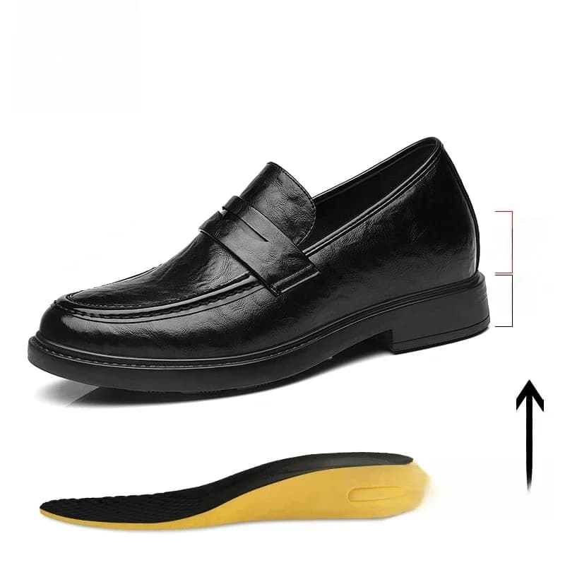 Heren Jurk Schoenen Verhogen 8Cm Echt Leer Ademende Onzichtbare Verhoogde Schoenen Business Casual Zachte Zolen Derby Schoenen
