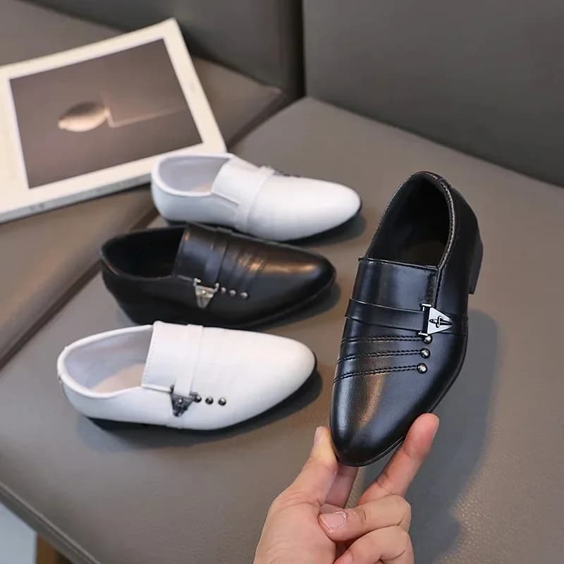 Lente Herfst Jongen Leren Schoen Mode Causale Kinderslip-on Loafers Veelzijdige Kinderen Formele Studenten Prestaties Zwarte Schoenen