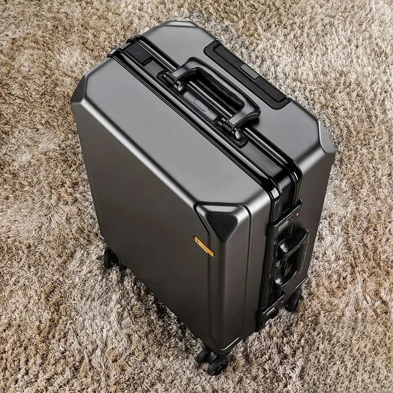 Mode rolbagage aluminium frame USB-oplaadtrolley koffer 20/24/26/28 inch studenten wachtwoord reisbagage