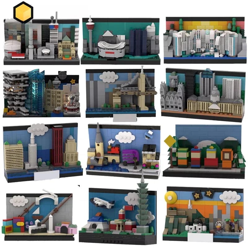 Bricklink Ideeën Stad Architectuur Ansichtkaart Sets Taiwan Toronto Vancouver Athens Los Angeles New York Bouwstenen Speelgoed Cadeau