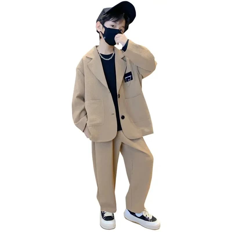 Tiener Jongens Kleding Sets 2022 Lente Brief Blazer Broek Twee Stukken Pak Voor Jongens Kleding Mode Kinderen Kostuum 8 10 12 13 Jaar