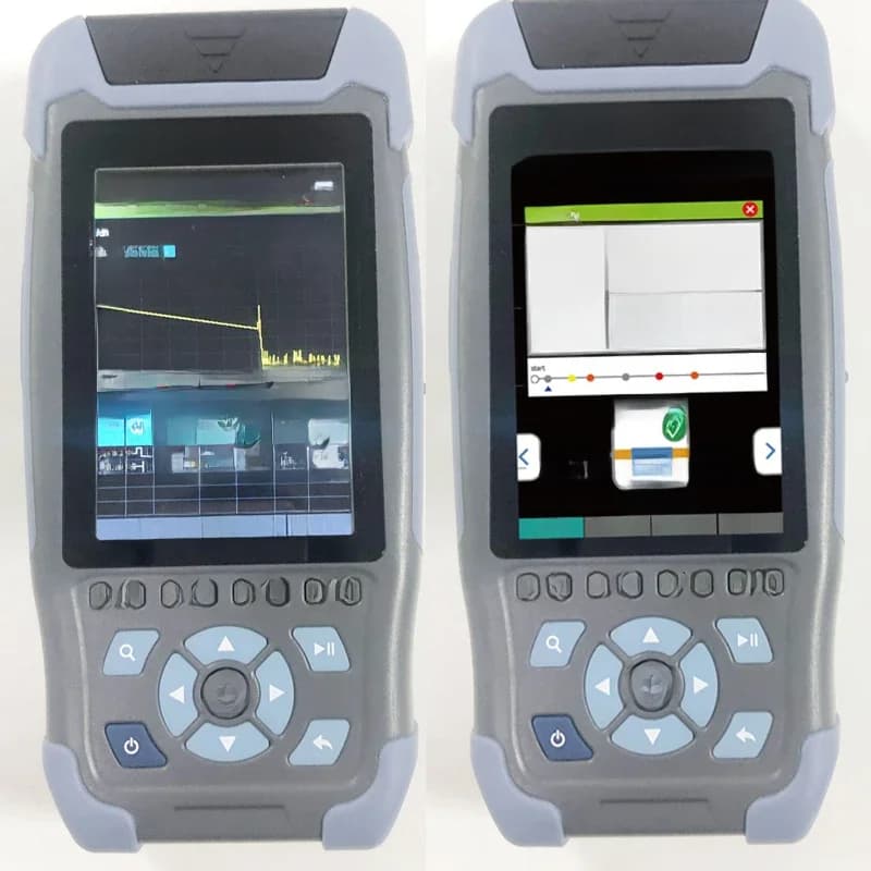 Pro Mini OTDR glasvezelreflectometer 980rev met 9 functies VFL OLS OPM gebeurteniskaart 24dB voor 64 km glasvezelkabel Ethernet-tester