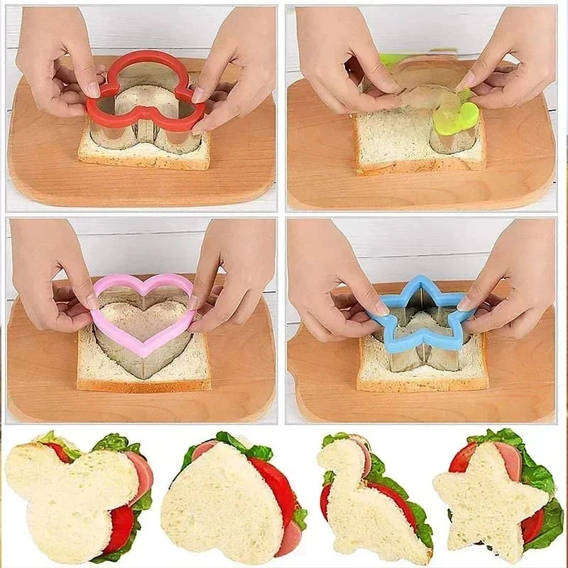 Sandwich Cutters voor Kinderen Kids Dinosaurus Hart Ster Mickey Fruit Groente Vormen Cutters Brood Toast Voedsel Koekjesvormen