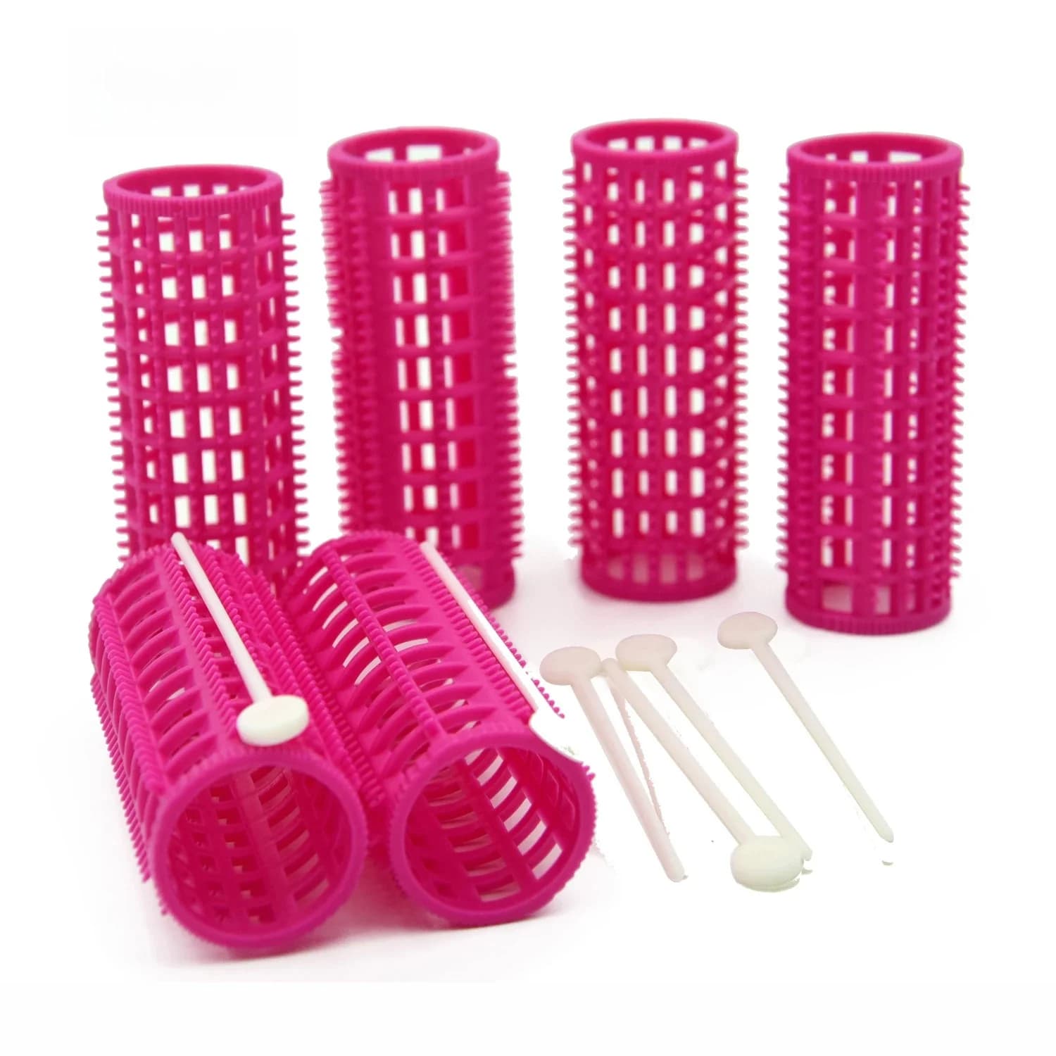 18 stks/set 20mm Plastic Tand Haar Roller met Vaste Pinnen Pluizige lagen Haar Air Bang Curl Staven Krulspelden Kapper styling U1196