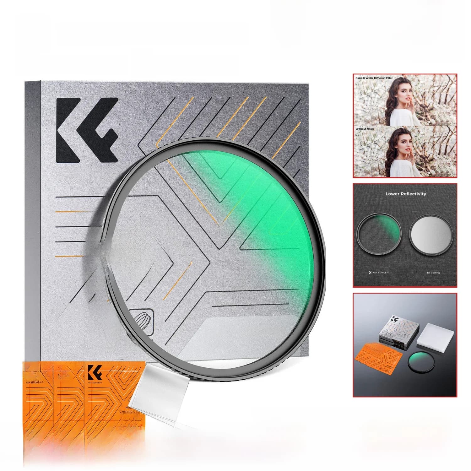 K&F CONCEPT Nieuw wit Pro Mist Filter Cinematic Effect Filter met 18 meerlaagse coatings voor Canon Nikon landschapsfotografie