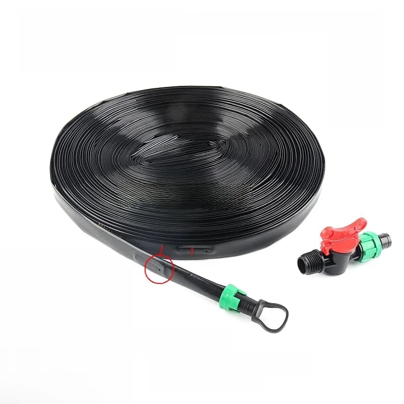 20/50/100M 16Mm Micro Irrigatie Drip Tape 1-Hole Kas tuin Bloempotten Watering Soaker Slang Met Pijp Connector