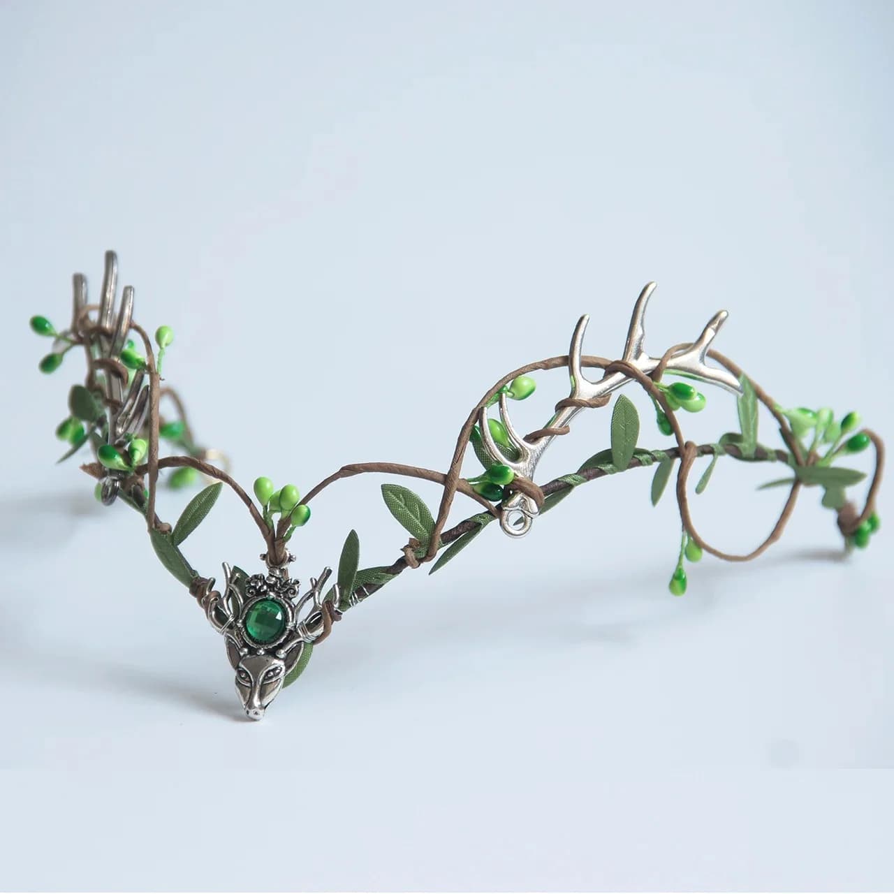 NATSORA maan bos hoofdband tiara met takken feeënkroon elfkroon voor bruid bruiloft fee vlinderkostuum