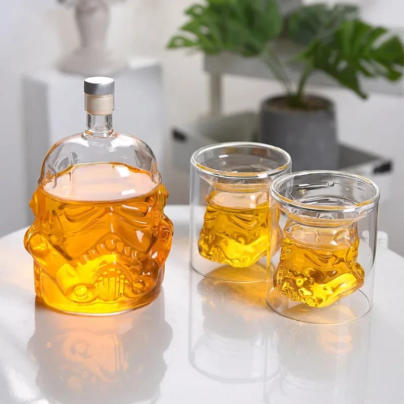 Glazen whiskykaraf Transparante creatieve dispenserfles Carafe voor wijn Scotch Bourbon Vodka Geschenkverpakking voor mannen