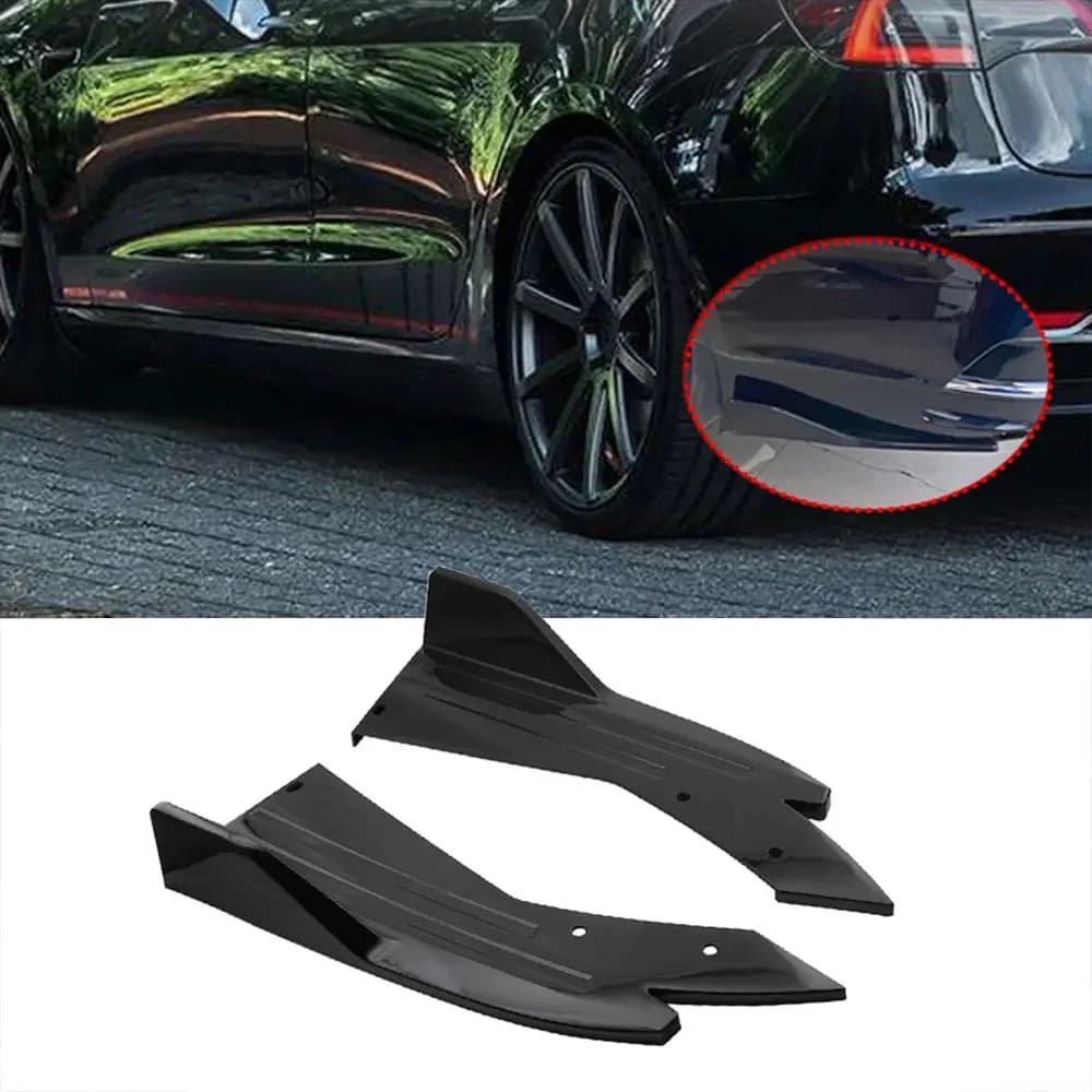 2 stks Auto Achterbumper Diffuser Universele Auto Zijspatbord Rok Lip Splitter Canard Protector Auto Voor Achter Bumper Strip Lip