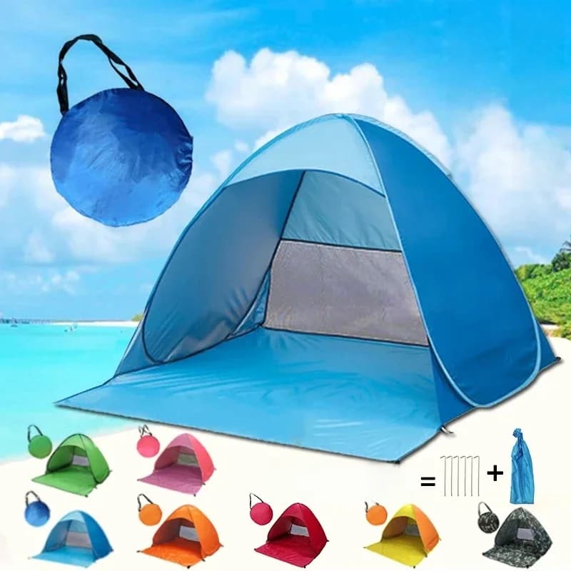 Hot Sale Snelle Automatische Strandtent Outdoor Strand Schaduw Zon Onderdak Tent UPF50 + Draagbare Strandluifel Voor Camping Vissen