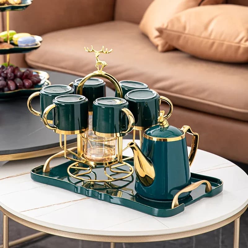 Koffie Cup Set, Europese Exquise Koffie Kop En Schotel, Licht Luxe Keramische Cup Opbergrek, high-End Home Afternoon Tea Set