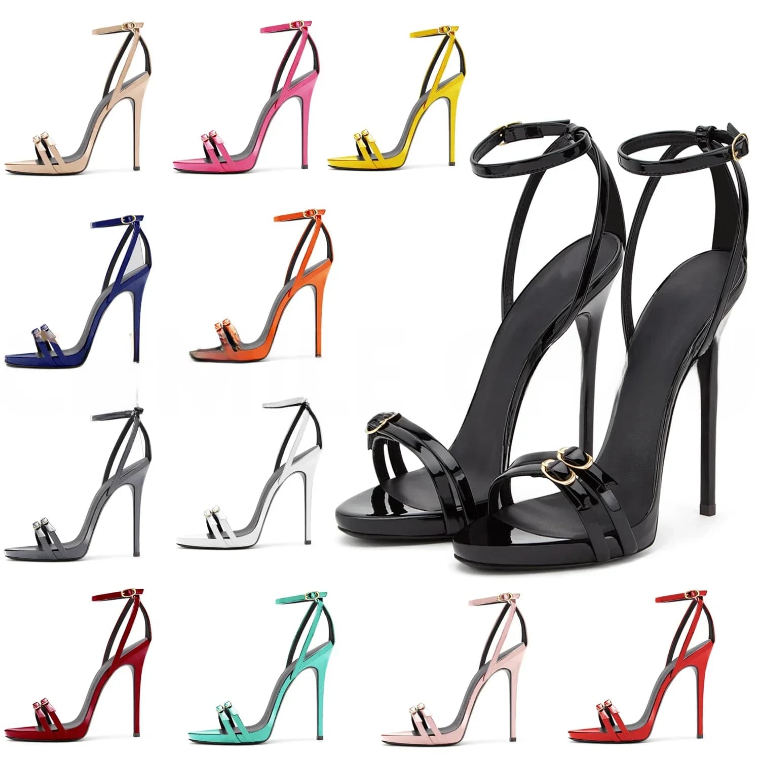 【Meet Je Voeten Lengte Voor Bestelling�� Designer Vrouw Sandalen Enkelband Luxe Zomer Nieuwe 2023 Superhoge Hak Sandals1-CHC-11