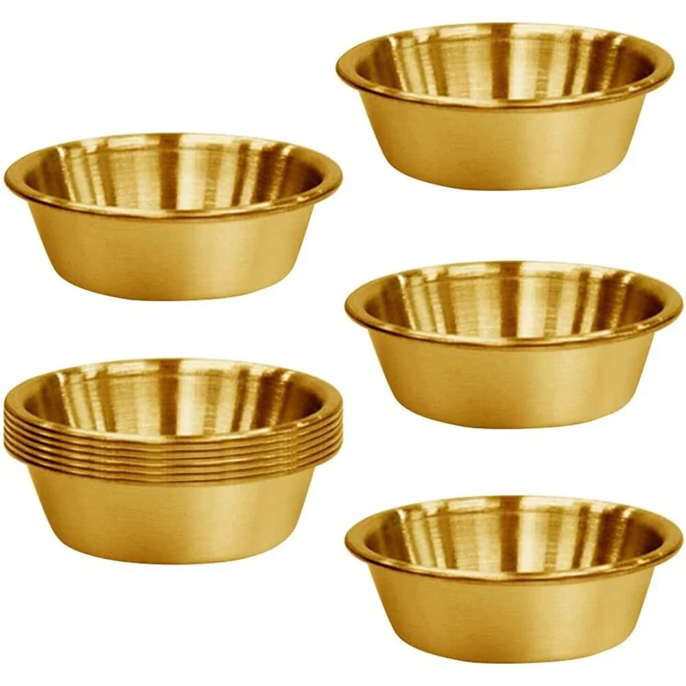 10Pack Rvs Saus Schotel, Kruiden Gerechten, Premium Sushi Dompelen Kom Schotels, Mini Metalen Ramekins