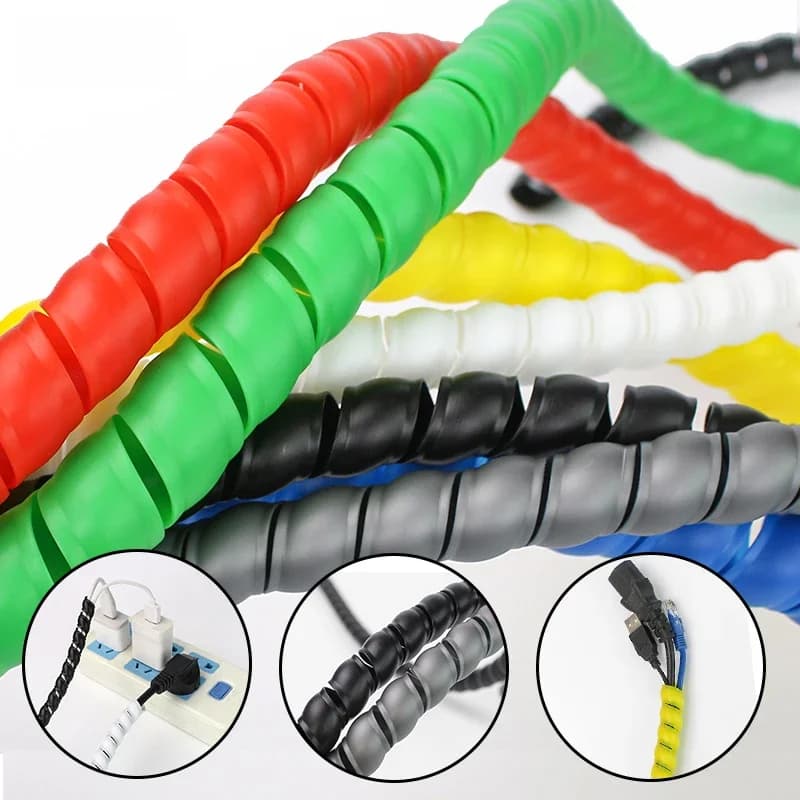 1/5M Kronkelende Buis 8/10/14/16/20/25mm Draad Organisator Kabel Bescherming Mouw Buis Bescherming Mouw Spiraal Wrap Kronkelende Protector
