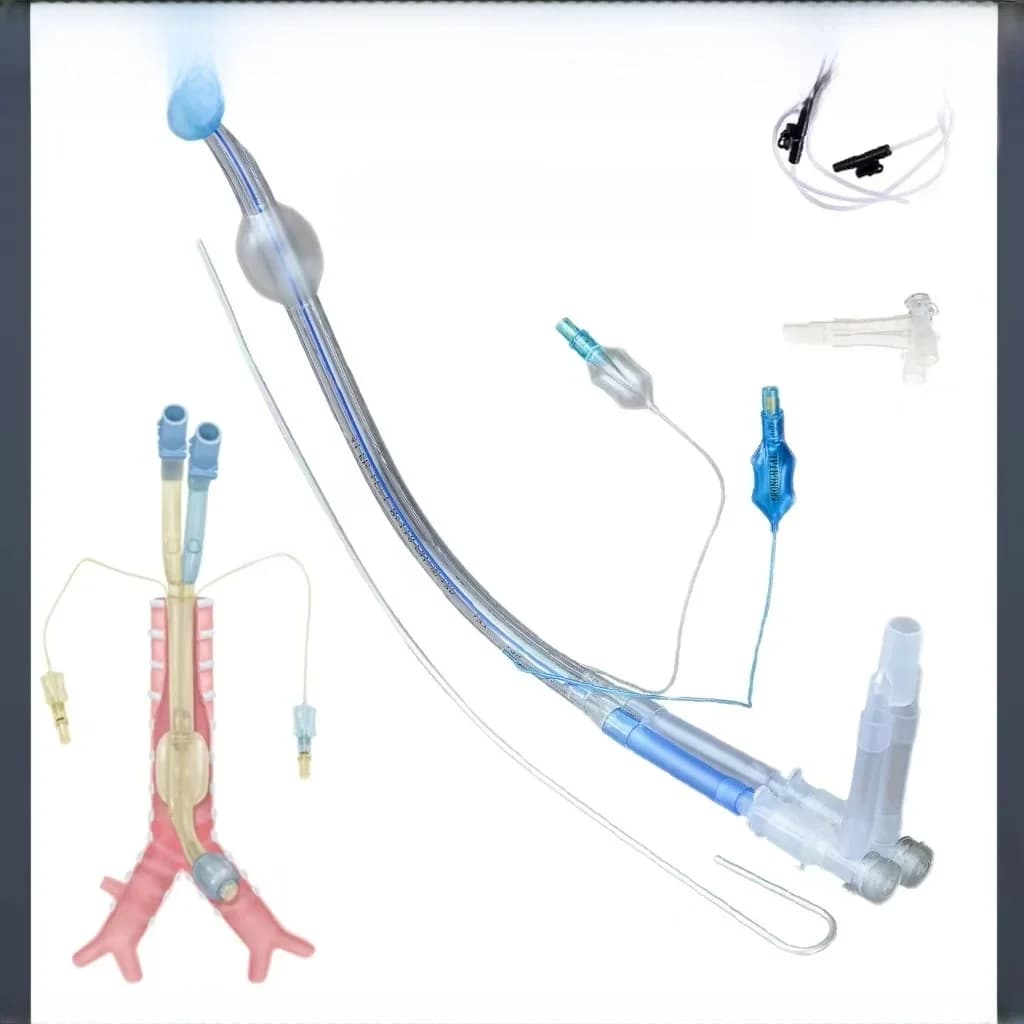 OLV Dubbele Lumen Endobronchiale Buis Wegwerp Medische Chirurgische Verbruiksartikelen Endobronchiale Medische Kwaliteit PVC Links/Rechts Buis