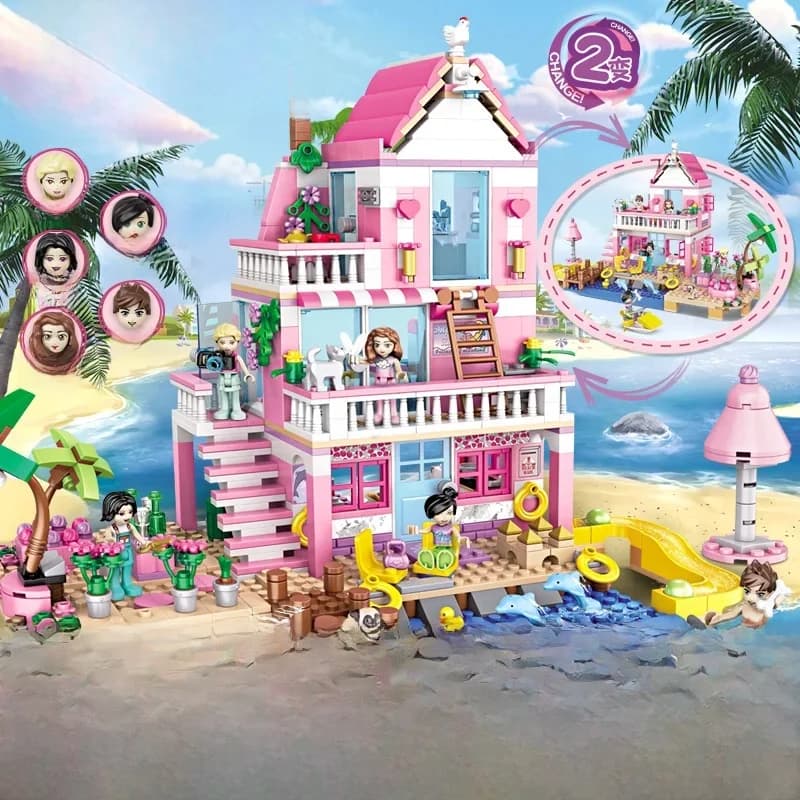Anime Bevroren Prinses Ijs Kasteel Set Bouwstenen Model Baksteen Mini Figuur Kid Meisje Geschenken Speelgoed Tuin Compatibel Met Lego