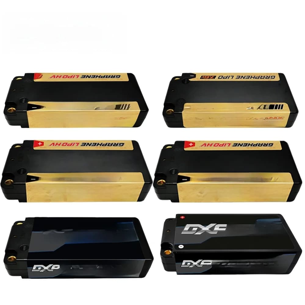 Dxf Lipo Batterij 2S Shorty Hv 7.6V 6300Mah 7000Mah 4800Mah 4400Mah Deans T 5Mm 4Mm Bullet Competitie Short-Pack Voor Rc 1/10 Auto