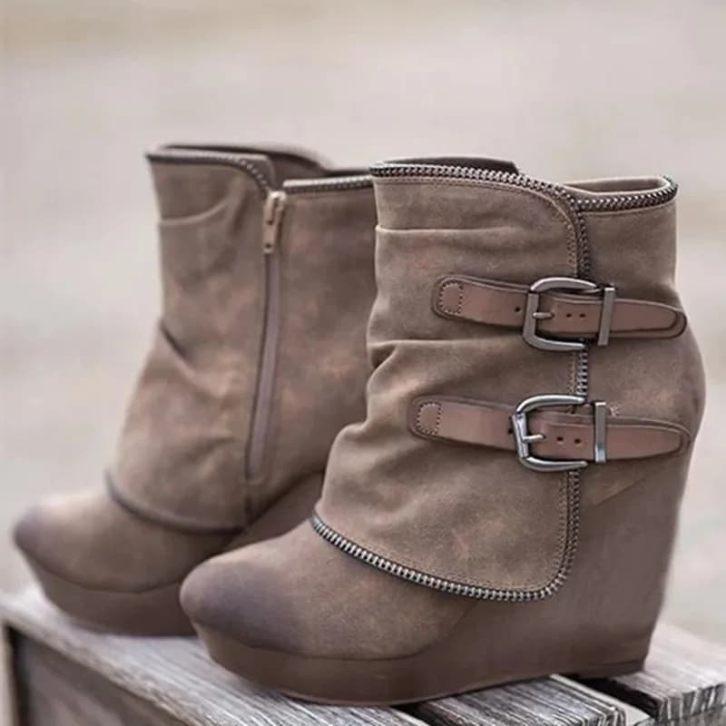 2022 Nieuwe Herfst Winter Chunky Enkellaars Vrouwen Warme Laarzen Handgemaakte Mode Retro Laarzen Mom Laarzen Dames Laarzen
