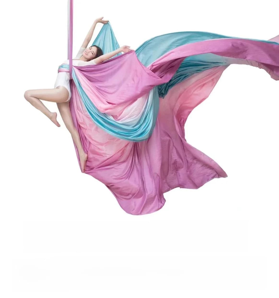 Gradiënt Yoga Hangmat Anti-Zwaartekracht Yoga Schommel Antenne Zijde 4/5/6/7M Yoga riem Stretch Pilates