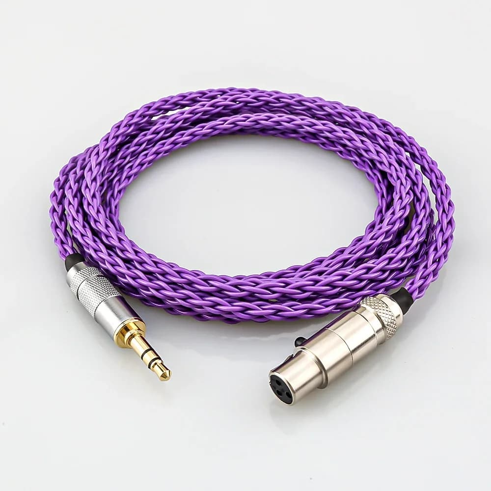 Hot Koop 8 Core Audio Hoofdtelefoon Verbeterde kabels 3.5mm stereo plug naar mini XLR voor AK G Q701, K240S, K271, K702, K141, K171, K712