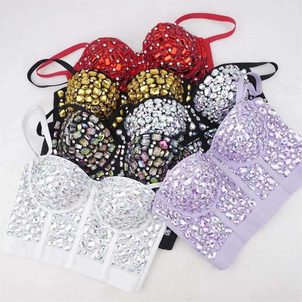 Ontwerp gevoel voor niche puur verlangen naar nachtclub borstspijkerkralen heldere diamant 100 bretels om een vakantie-carnavaltop te dragen