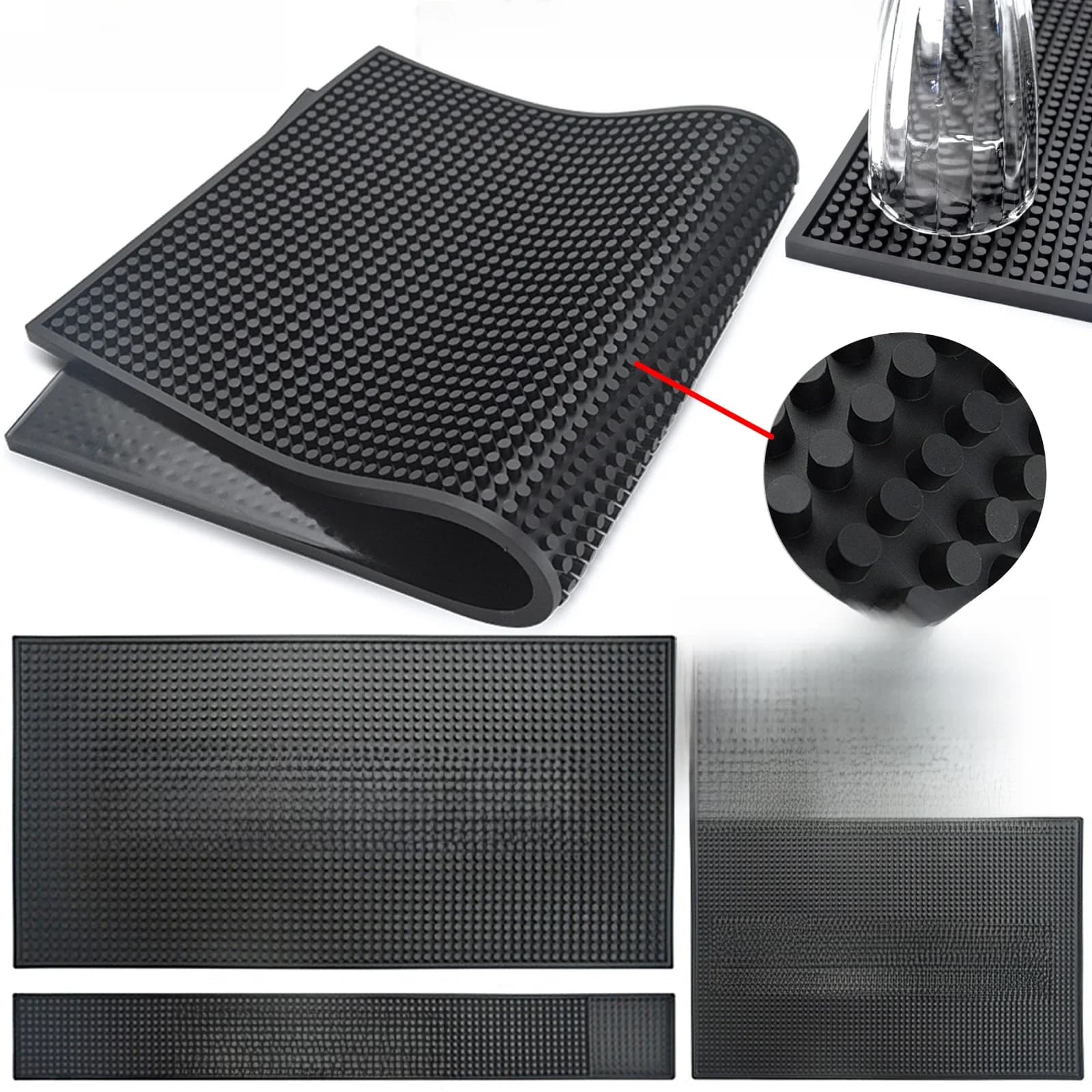 Bar Mat Rubber Koffiebar Matten Anti-Slip Pvc Cup Mat Waterdichte Hittebestendige Afvoermat Voor Bar Cafe Barista Cocktail Barman