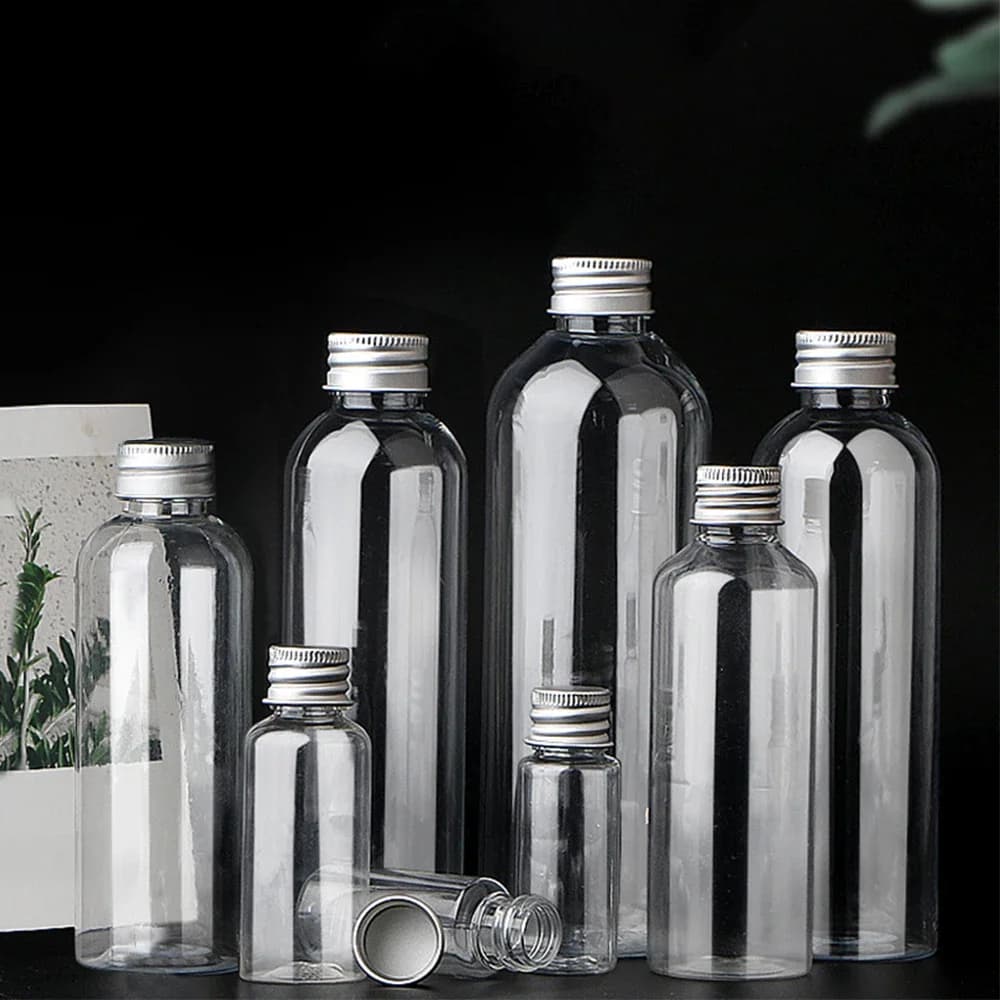 5 ml-120 ml Tip Transparante Plastic Fles Emulsie Extrusie Bottelen Spot PET Lege Flessen Fles met Schroef aluminium dop