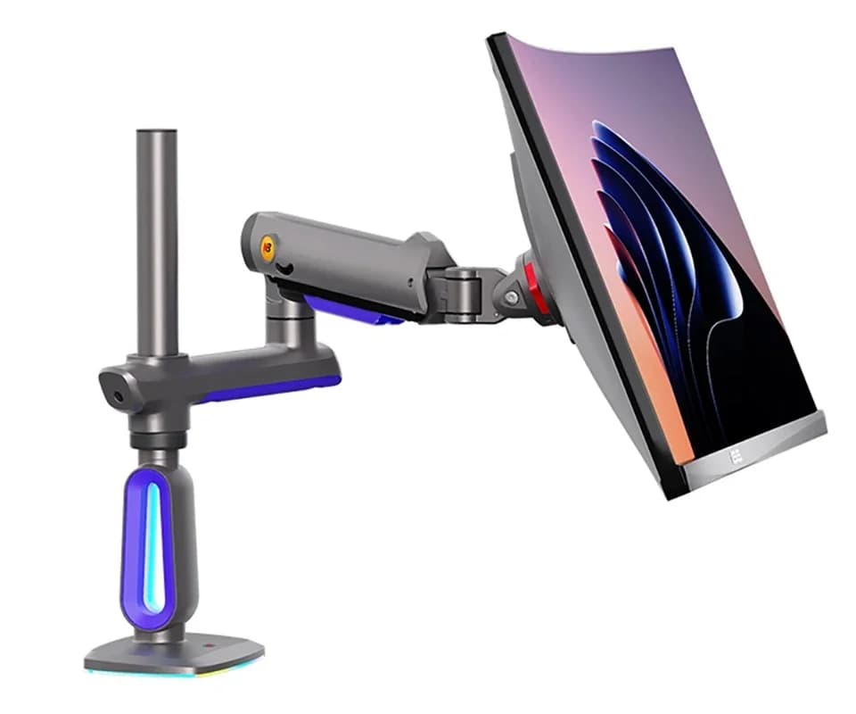 NB F7 E7 Gaming Monitor Arm 32-60 inch Gebogen Scherm Desktop 2-20kg Ultrabrede Monitorhouder met RGB Verlichting