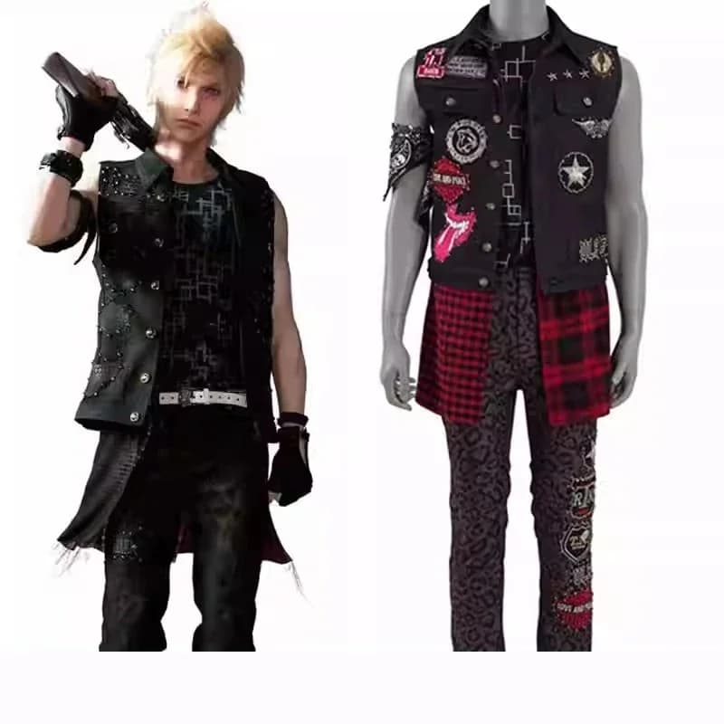 Game FFXV Cosplay Prompto Argentum Kostuum Heren Vest Broek Volledige Set Halloween Party Outfit
